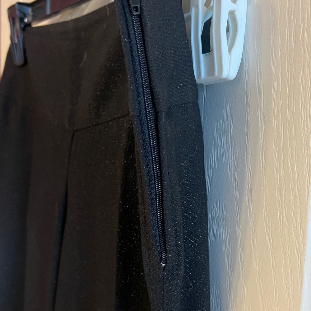 Forever 21 Sparkly Side Zip Classic Black Women's Wide leg Tuxedo style pant sz7 - Picture 4 of 8